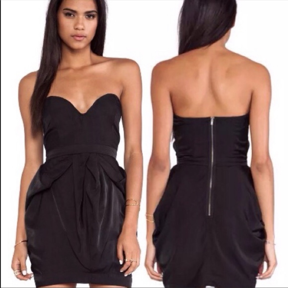 NWT One Teaspoon Revelatory black strapless New Drop 2 Dress 14569 Size 2 Small